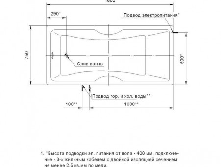 Акриловая Ванна «Aquatek» Феникс 160х75 (FEN160-0000022)