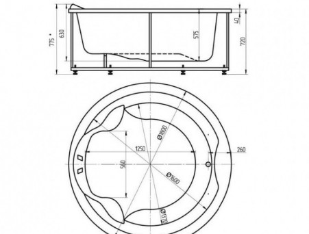 Акриловая Ванна «Aquatek» Аура 180х180 (AUR180-0000033)