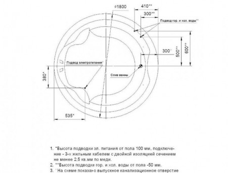 Акриловая Ванна «Aquatek» Аура 180х180 (AUR180-0000033)
