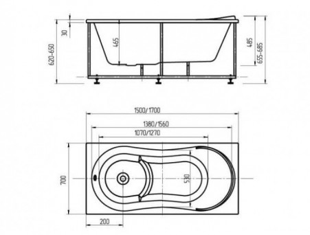 Акриловая Ванна «Aquatek» Афродита 150х70 (AFR150-0000026)