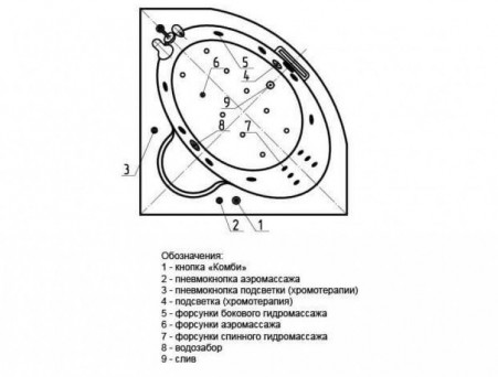 Акриловая Ванна «Aquatek» Калипсо 146х146 (KAL146-0000045)