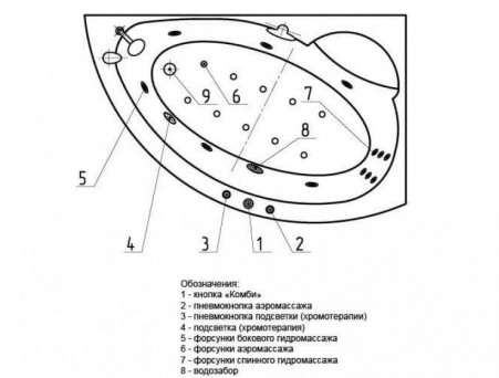 Акриловая Ванна «Aquatek» Аякс 2 170х110 R (AYK170-0000089)