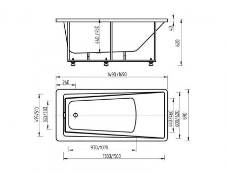 Акриловая Ванна «Aquatek» Либра 150х70 (LIB150-0000024)