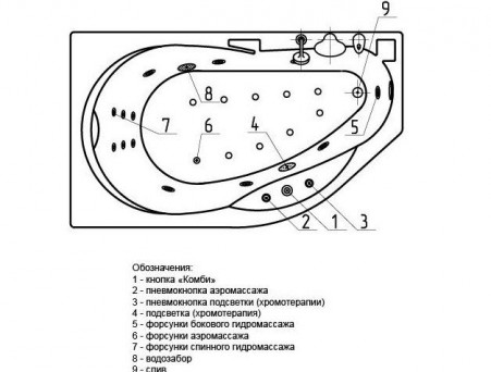 Акриловая Ванна «Aquatek» Таурус 170х100 R (TAR170-0000129)