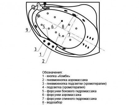 Акриловая Ванна «Aquatek» Альтаир 158х119 R (ALT160-0000047)