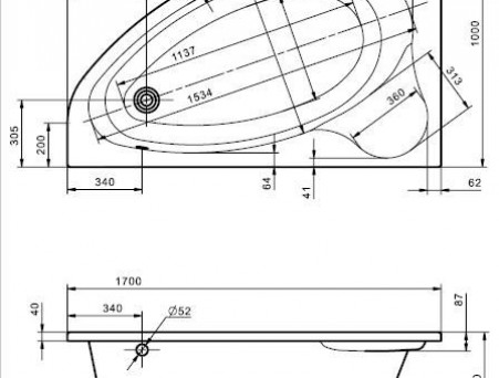 Акриловая Ванна «Santek» Edera 170х100 L (1.WH50.1.662)