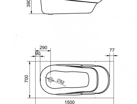 Акриловая Ванна «Santek» Casablanca M 150х70, Комплект (151629)
