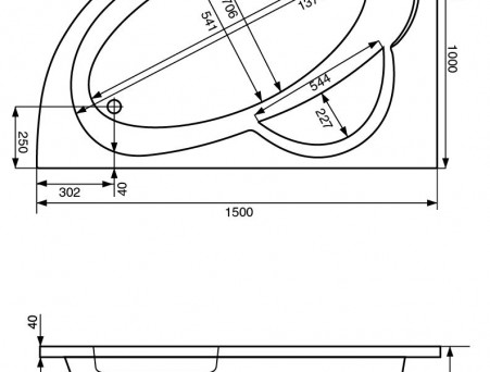 Акриловая Ванна «Santek» Sri Lanka 150х100 L (1.WH30.2.394)
