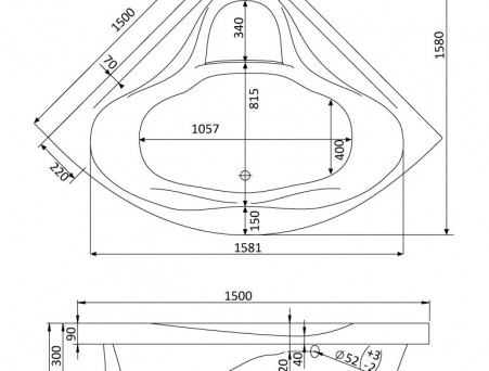 Акриловая Ванна «Santek» San Paulo 150х150 (1.WH30.2.399)