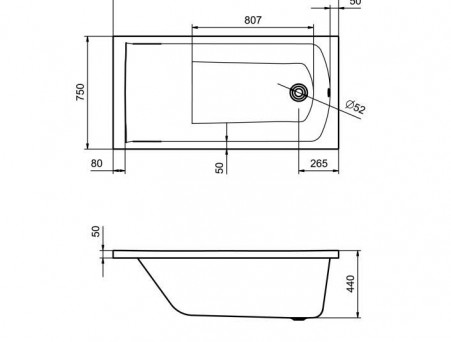 Акриловая Ванна «Santek» Фиджи 150х75 (1.WH50.1.598)