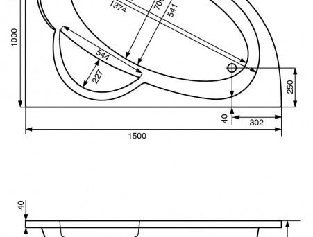 Акриловая Ванна «Santek» Sri Lanka 150х100 R (1.WH30.2.395)