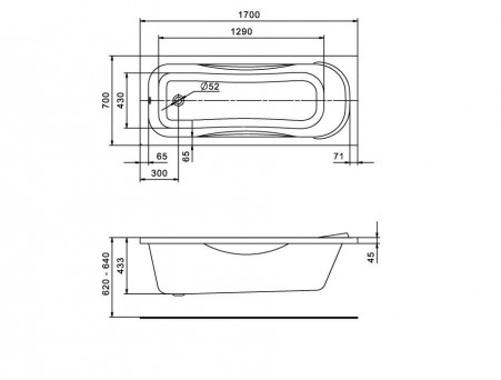 Акриловая Ванна «Santek» Tenerife 170х70, Комплект (147297)