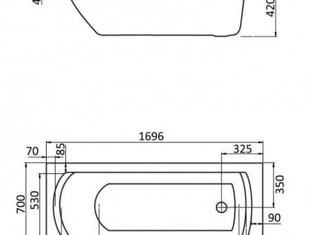 Акриловая Ванна «Santek» Monaco 170х70, Комплект (147292)