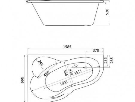 Акриловая Ванна «Santek» Ibiza XL 160х100 L, Комплект (147286)