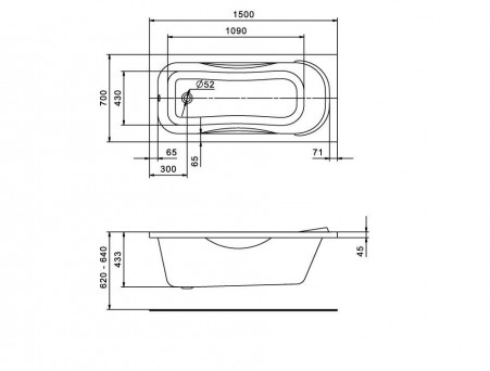 Акриловая Ванна «Santek» Tenerife 150х70, Комплект (147296)
