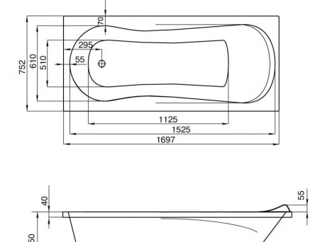 Акриловая Ванна «Santek» Caledonia 170х75, Комплект (147270)