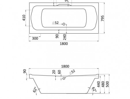 Акриловая Ванна «Santek» Corsica 180х80 (1.WH11.1.981)