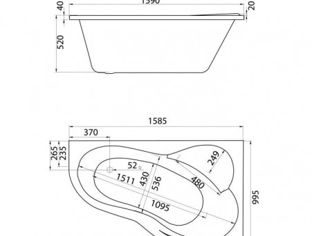 Акриловая Ванна «Santek» Ibiza XL 160х100 R (1.WH11.2.037)