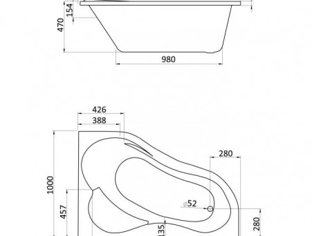 Акриловая Ванна «Santek» Ibiza 150х100 R (1.WH11.2.035)