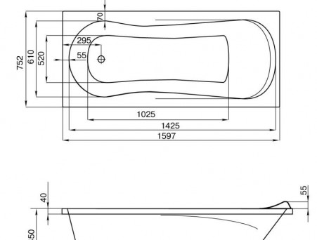Акриловая Ванна «Santek» Caledonia 160х75 (1.WH30.2.388)