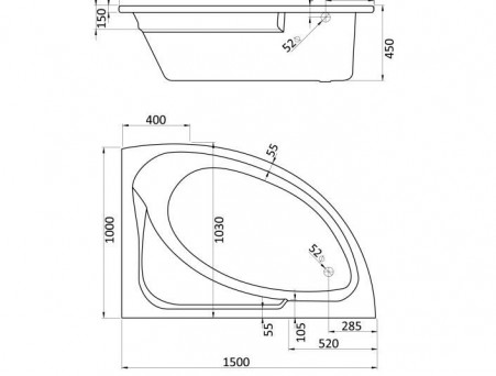 Акриловая Ванна «Santek» Goa 150х100 R (1.WH11.2.032)