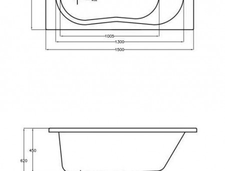 Акриловая Ванна «Cersanit» Nike 150х70, Комплект (143465)