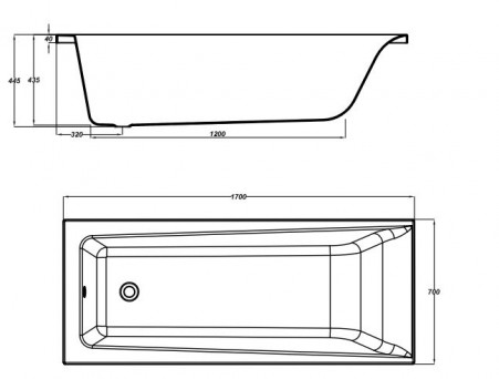 Акриловая Ванна «Cersanit» Lorena 170х70, Комплект (143460)