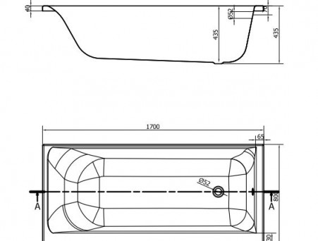 Акриловая Ванна «Cersanit» Smart 170х80 L слив справа, Комплект (143471)
