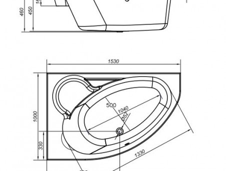 Акриловая Ванна «Cersanit» Kaliope 153х100 L, Комплект (143453)