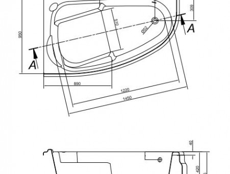 Акриловая Ванна «Cersanit» Joanna 160х95 L, Комплект (143451)