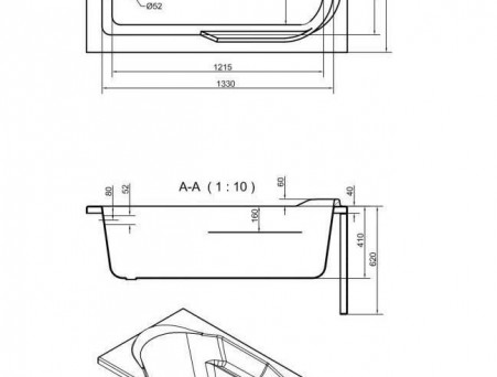 Акриловая Ванна «Cersanit» Santana 150х70 (63349)