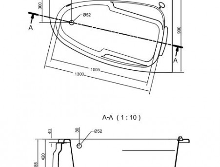 Акриловая Ванна «Cersanit» Joanna 140х90 R (63335)