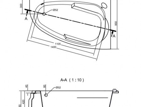Акриловая Ванна «Cersanit» Joanna 150х95 R (63337)