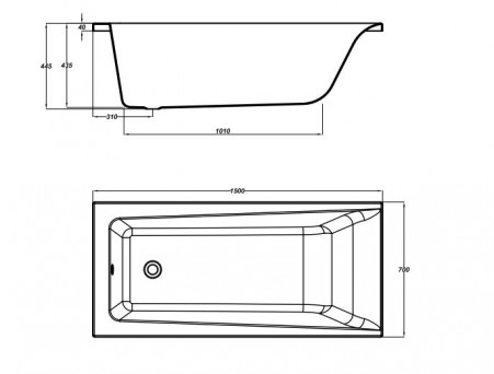 Акриловая Ванна «Cersanit» Lorena 150х70 (63321)