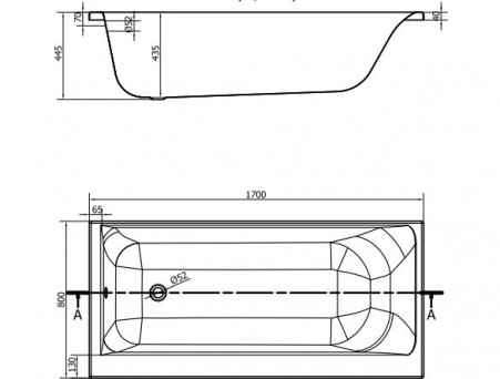 Акриловая Ванна «Cersanit» Smart 170х80 R слив слева (63351)