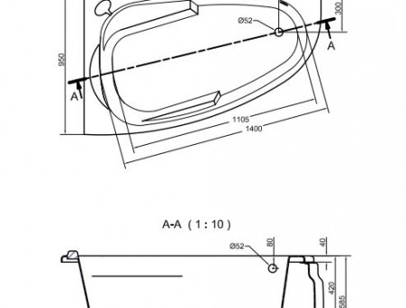Акриловая Ванна «Cersanit» Joanna 150х95 L (63336)