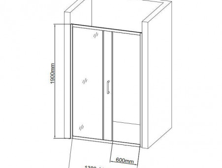 Душевая Дверь в Нишу «Aquanet» SD-1400A 140x190 L/R (00209408)