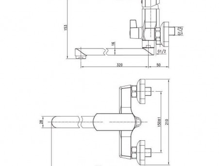 Смеситель «Aquanet» Cinetic AF120-21C Универсальный (00216754)