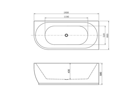 Акриловая Ванна «Aquanet» Elegant B 180x80 3806n Gloss Finish (00260049)