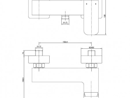 Смеситель «Aquanet» Cubic SD90447 для Душа (00187231)