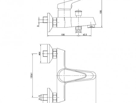 Смеситель «Aquanet» Round Handle SD90701 для Ванны и Душа (00187222)