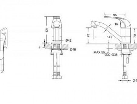 Смеситель «Bravat» Fit для Кухни F1233188CP-RUS (Bt-188423)
