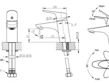 Смеситель «Bravat» Drop для Раковины F14898C-1 (Bt-177384)