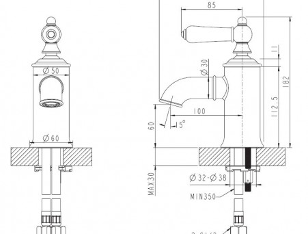 Смеситель «Bravat» Art для Раковины золото F175109G (Bt-186970)