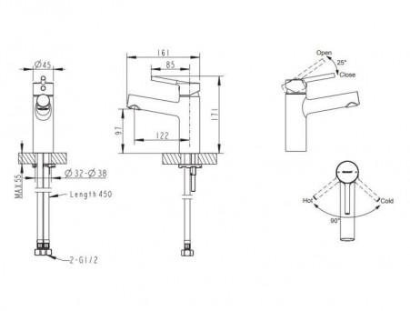 Смеситель «Bravat» Palace для Раковины F1172217CP-RUS (Bt-199688)