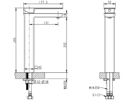 Смеситель «Bravat» Phillis для Раковины F156101C-A-ENG (Bt-181602)