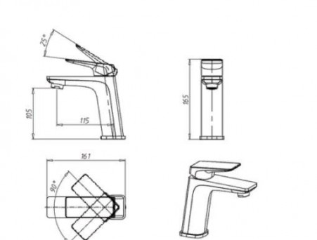 Смеситель «Bravat» Frey для Раковины F1368401CP-ENG (Bt-249487)