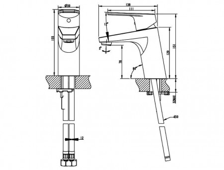 Смеситель «Bravat» Line для Раковины F15299C-1 (Bt-177403)