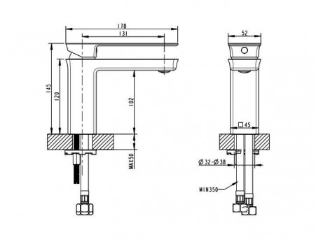 Смеситель «Bravat» Phillis для Раковины F156101C-ENG (Bt-181603)