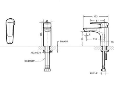 Смеситель «Bravat» Source для Раковины F1173218CP-ENG (Bt-249485)